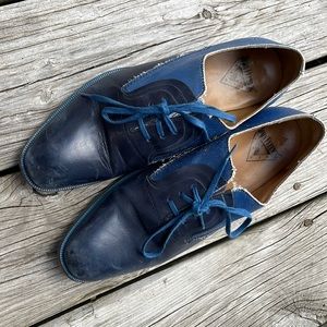 John Fluevog two-tone blue dress shoes